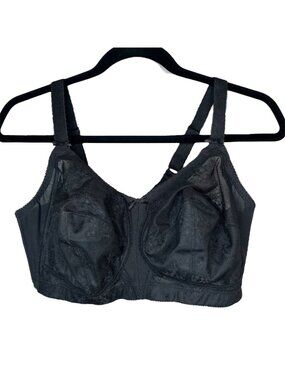 Goddess Alice Wire Free Soft Cup Bra 36DDD Black Lace Full Coverage